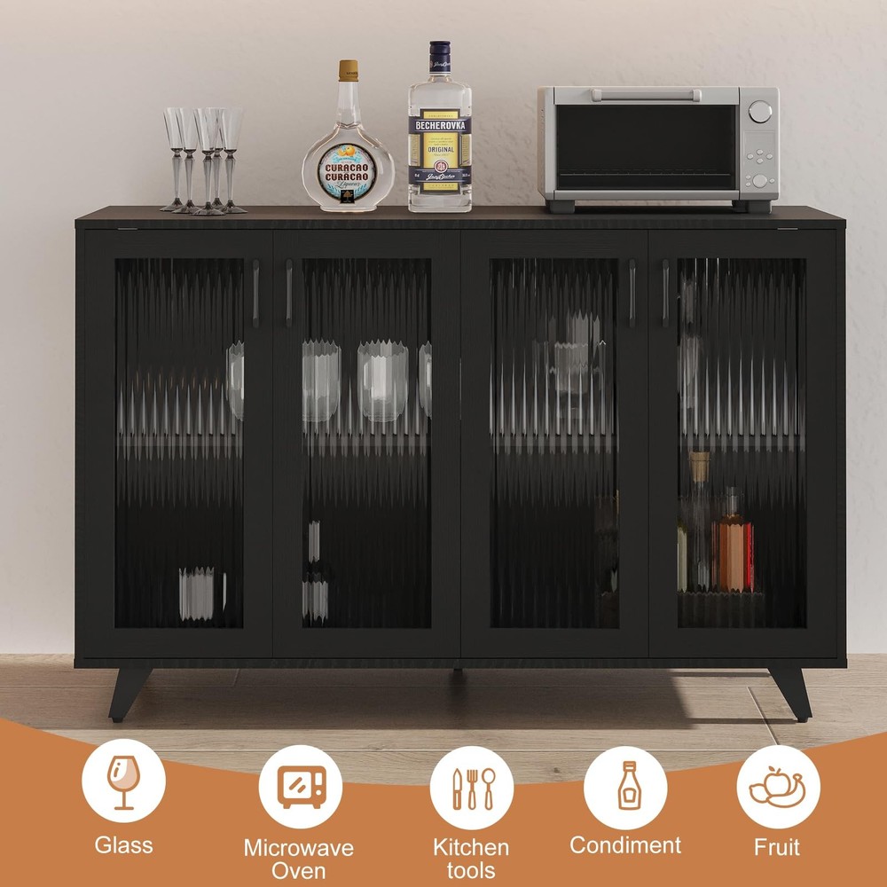 Kitchen Buffet Server Table Accent Sideboard Cupboard Server Buffet Console T...