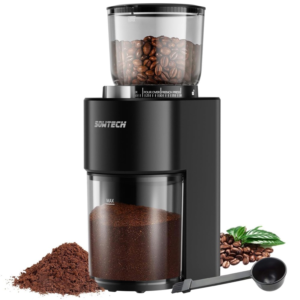 Conical Burr Coffee Grinder, Adjustable Mill, 38 Precise Grind Settings, Prec...
