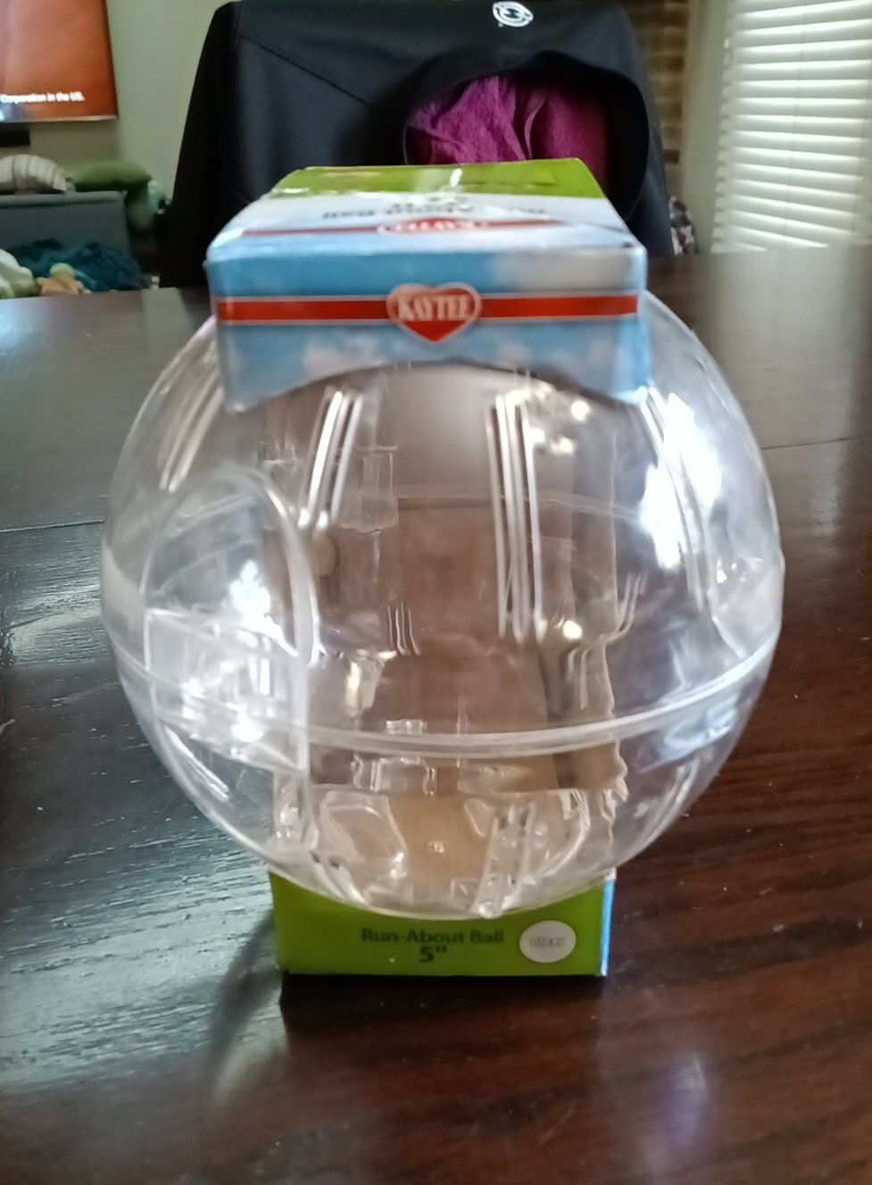 Kaytee Clear Run-About Small Animal Exercise Ball 5" New Fast Shipping