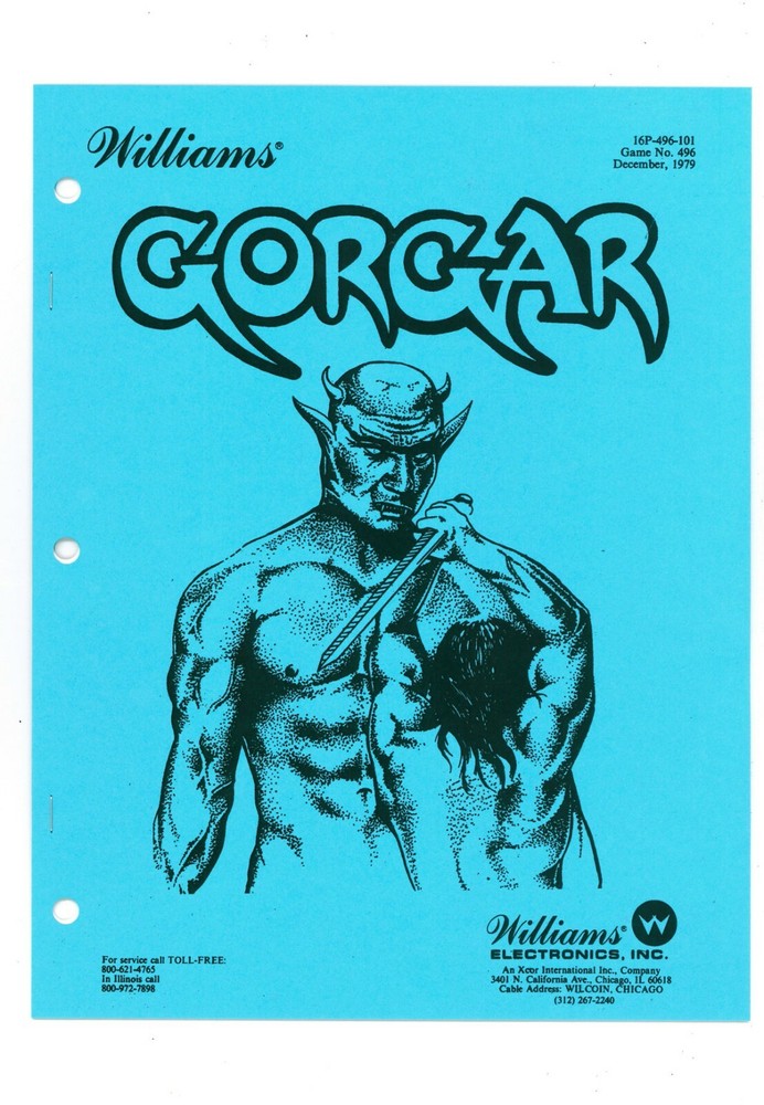 Williams GORGAR Pinball Machine OPERATIONS MANUAL