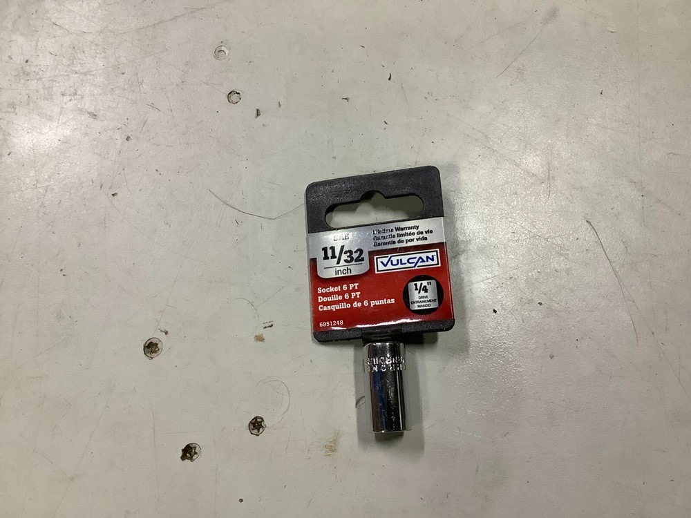 VULCAN 6-Point SHALLOW Socket 1/4" Drive x 11/32"