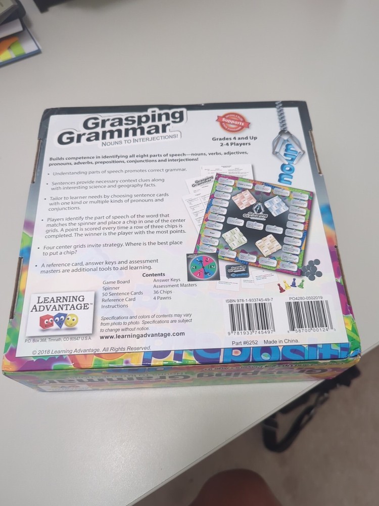 Grasping Grammar Nouns to Interjections! Learning Advantage Board Game