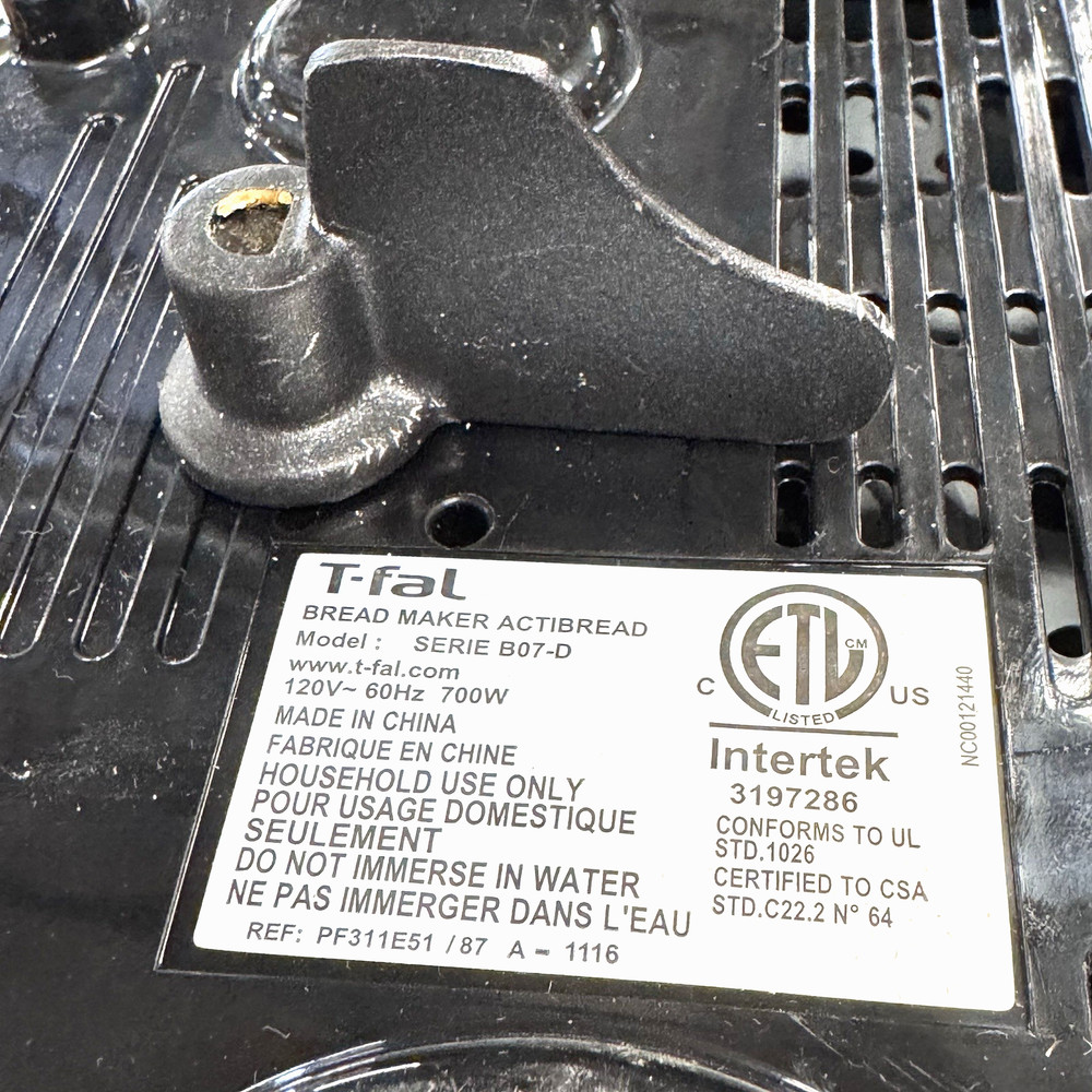 T-fal Bread Maker Actibread SERIE B07-D Replacement Paddle