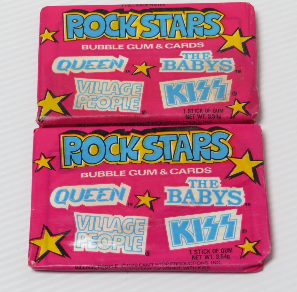 KISS DONRUSS ROCK STARS EMPTY BOX + 2 SEALED PACKS AUCOIN 1979