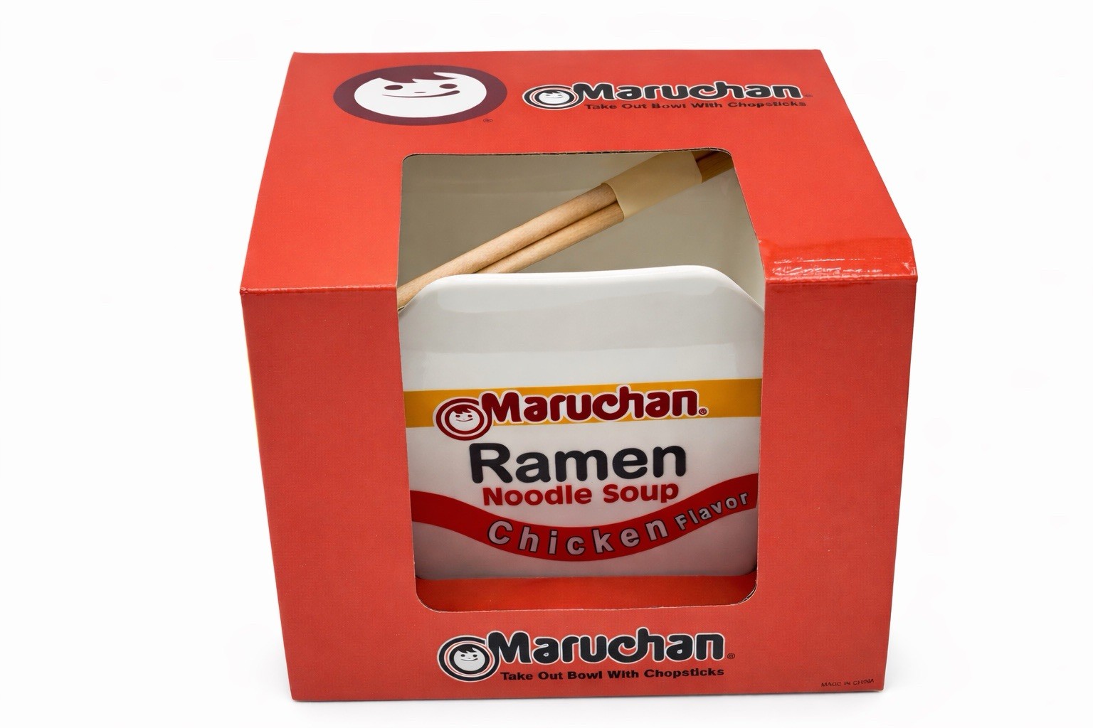 Maruchan Ramen Ceramic Bowl w/ Chopsticks Chicken Noodle Soup Gift Set