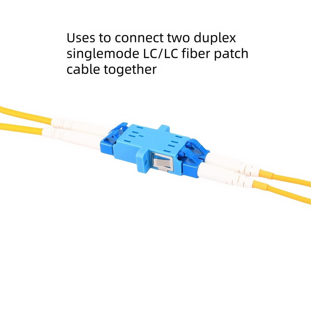 18 PCS LC Fiber Optic Coupler Adapter Duplex Singlemode Connector Patch Cable