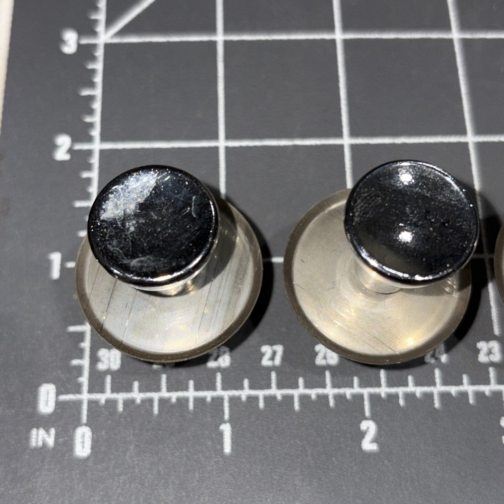 Lot 4 Vintage Retro MCM Chrome Cabinet Drawer Pulls Knobs With Spacer/hardware