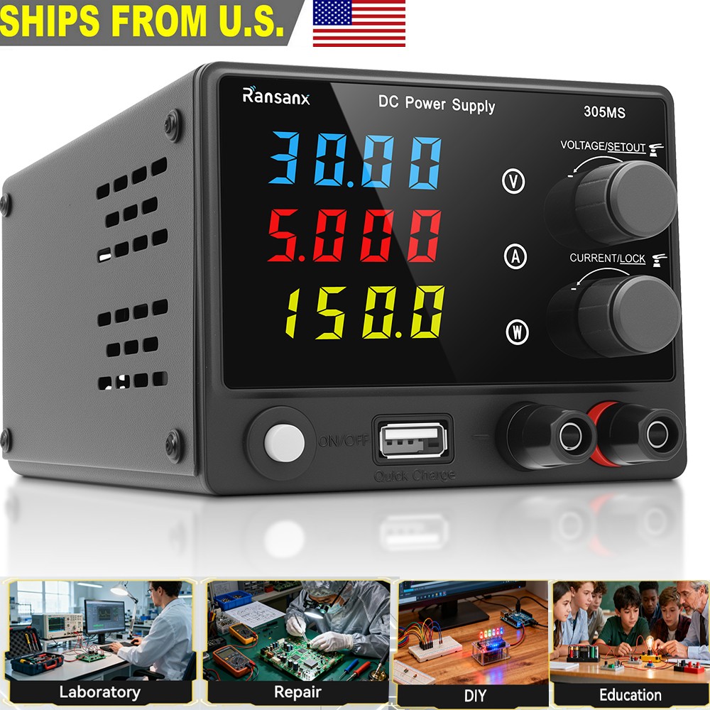 0~30V 0-10A Adjustable DC Power Supply Variable Output Bench Switching 18 Watts