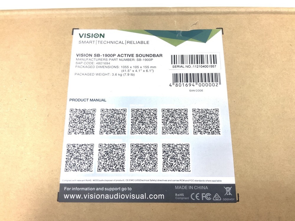 Vision 100W Active Soundbar Plus - SB-1900P