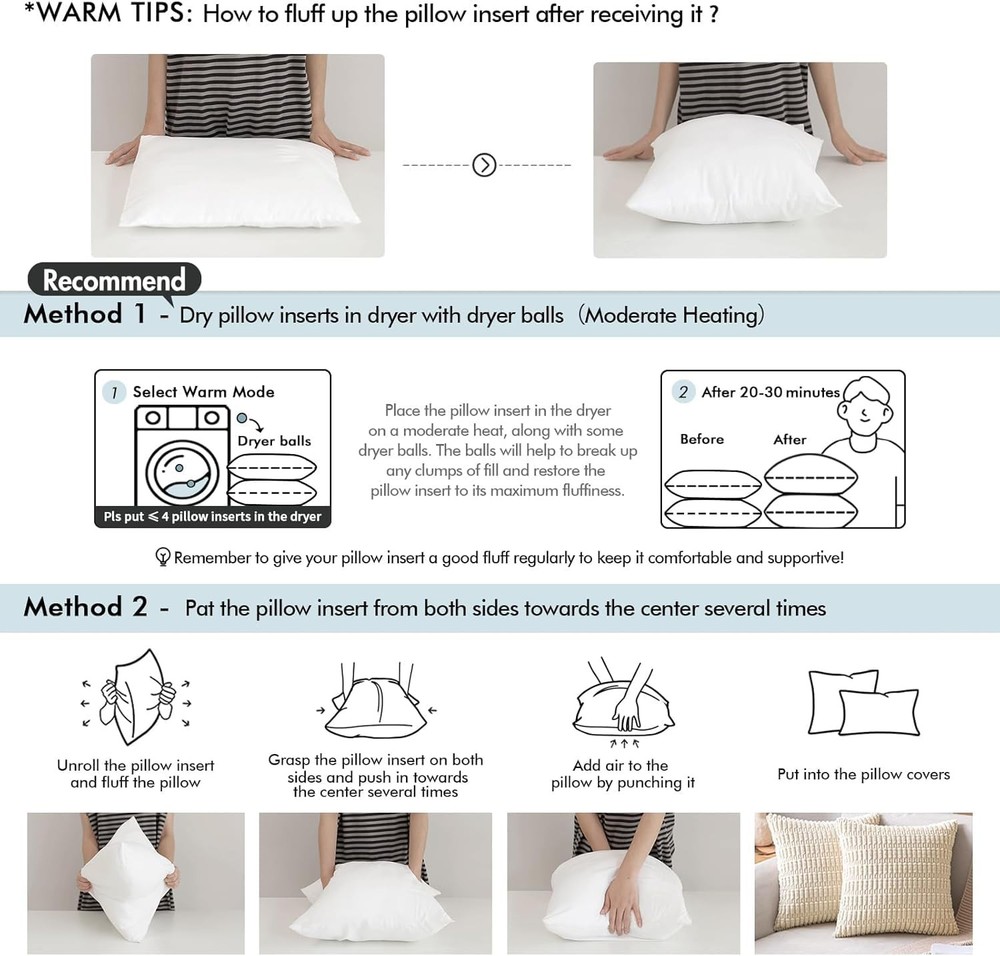 MIULEE Rectangle Throw Pillow Insert Stuffer Sham - Premium Decorative Cushion 1