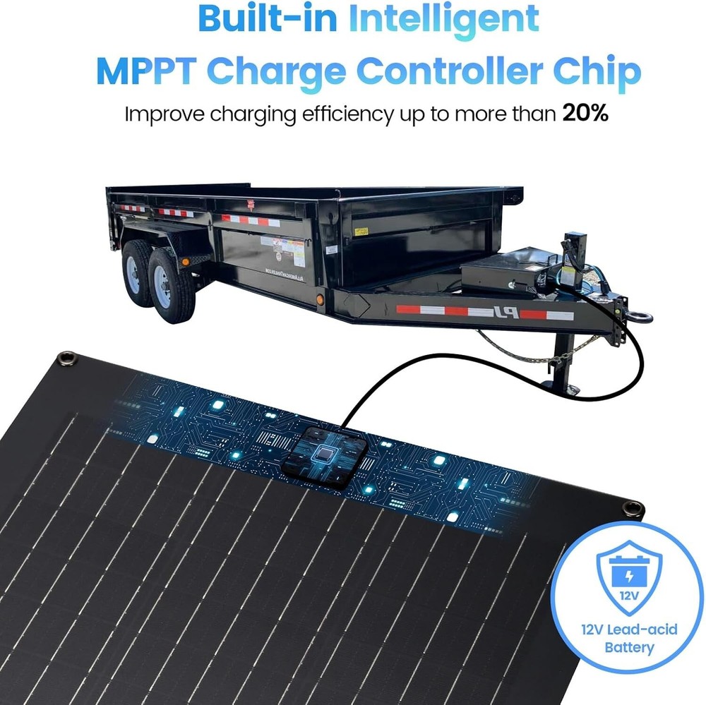 Solar Battery Charger Maintainer, 20W Solar Panel Kit for Dump Trailer Built....