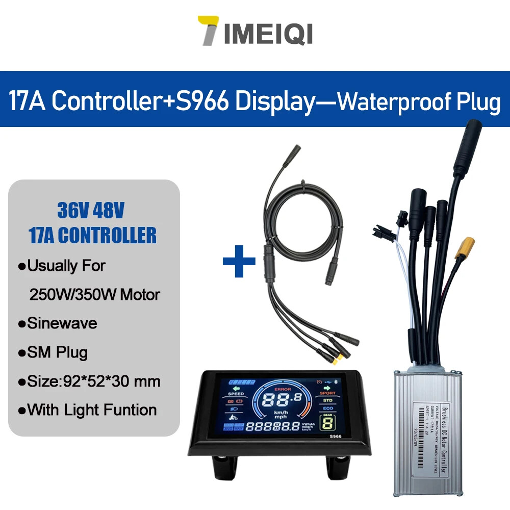 Three-Mode E-bike Sine Wave Controller 36V 48V 17/26/30/40A with LCD Display