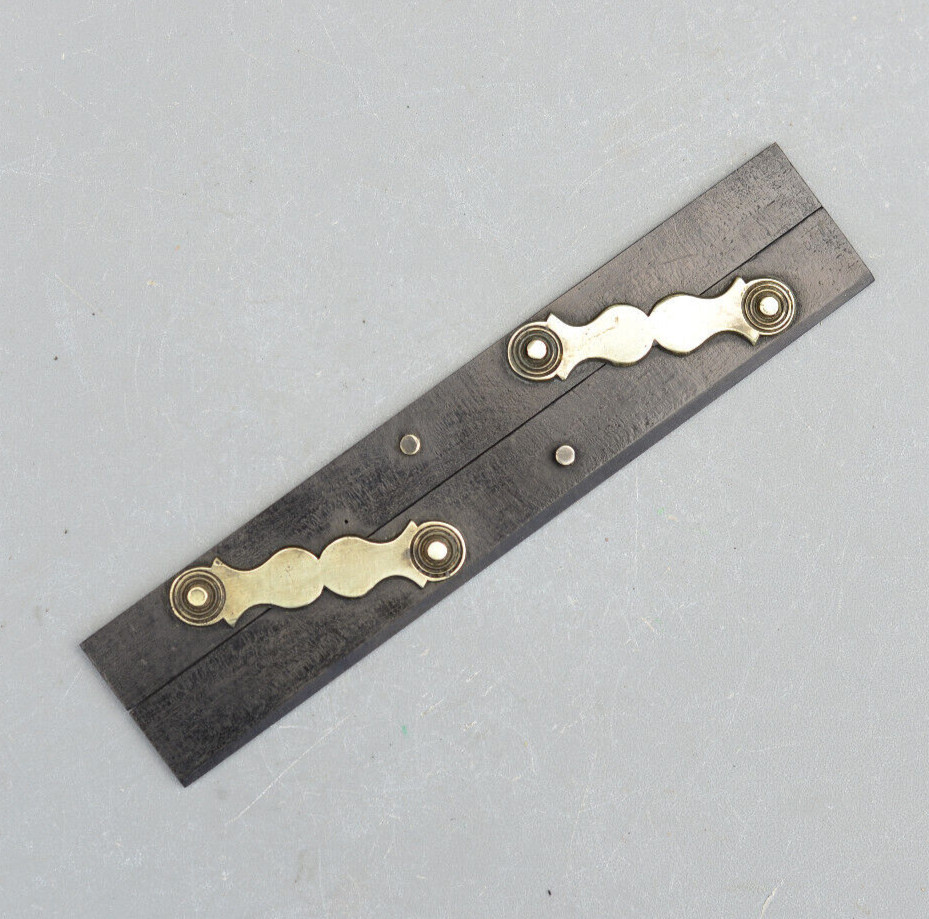 Vintage Ebony Brass Parallel Ruler Maritime Technical Drawing Architect 6''