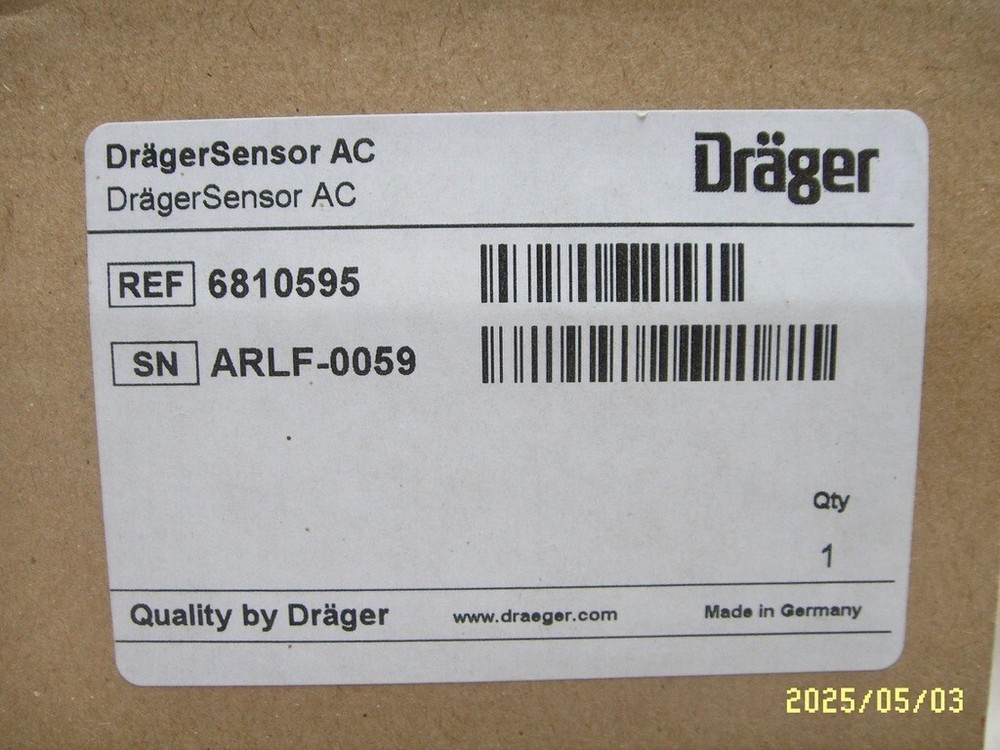 New DragerSensor AC 6810595 gas sensor for Drager transmitters