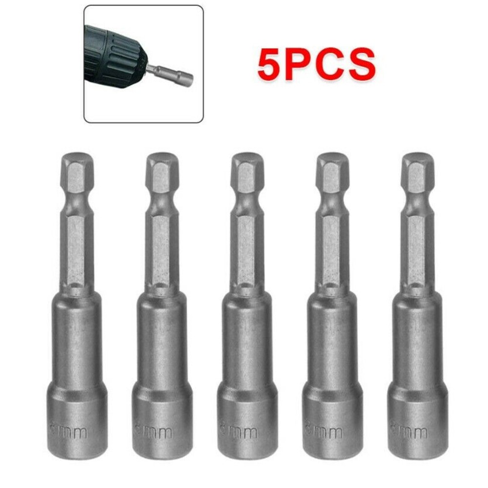5Pcs Chrome Vanadium Steel Screwdriver Drill Bit Nut Setter Roofing Cladding