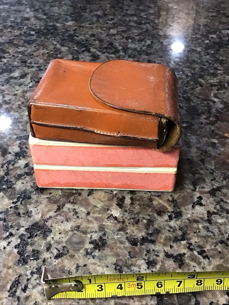 VINTAGE WW2 MILITARY 1940’s Brown Leather Cigarette Holder Hand Stitched Case