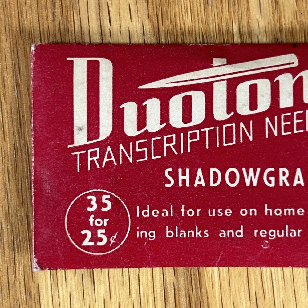 Antique Duotone Phonograph Needle Package Sealed Original Shadowgraphed