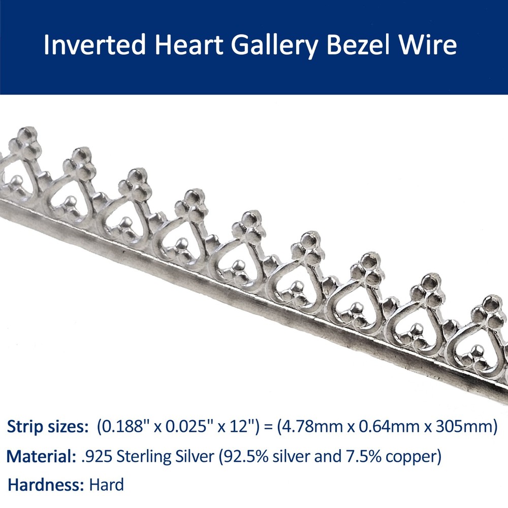 Gallery Bezel Wire 925 Sterling Silver Strip (9 variations)
