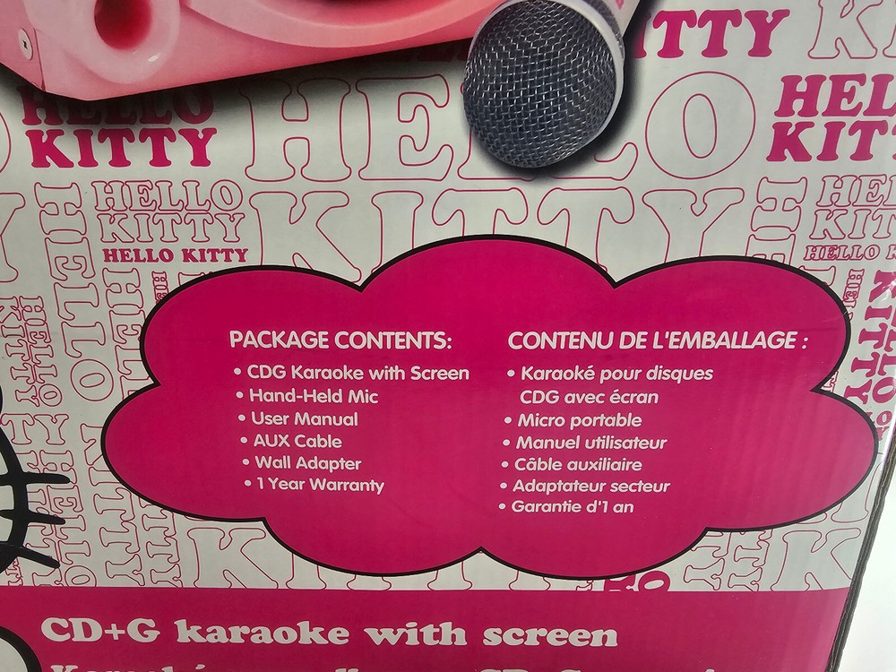 Hello Kitty CD+G Karaoke machine Microphone w Screen IPad & IPhone Connection