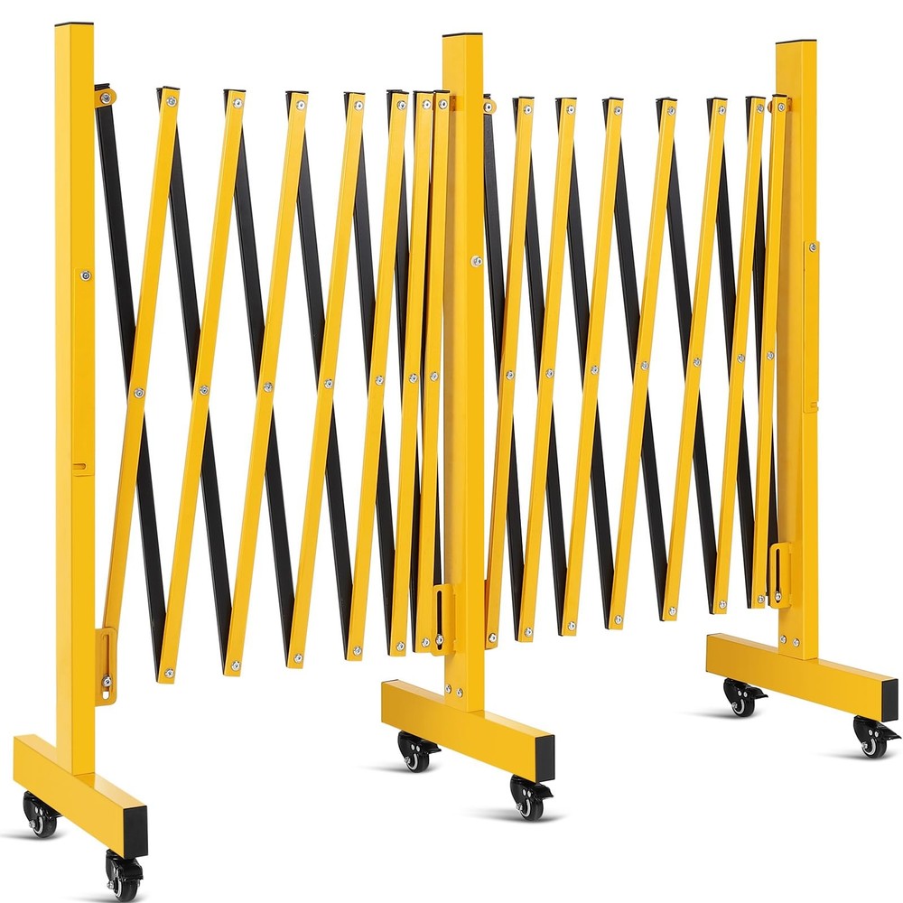 Safety Barricade Gate 11FT – Folding Retractable Crowd Control Metal Expandable