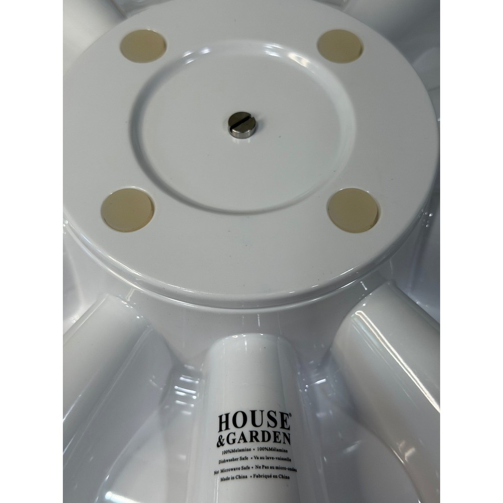 House & Garden spinning Melamine Taco Serving Set Blue White Tile Pattern 2 Pc