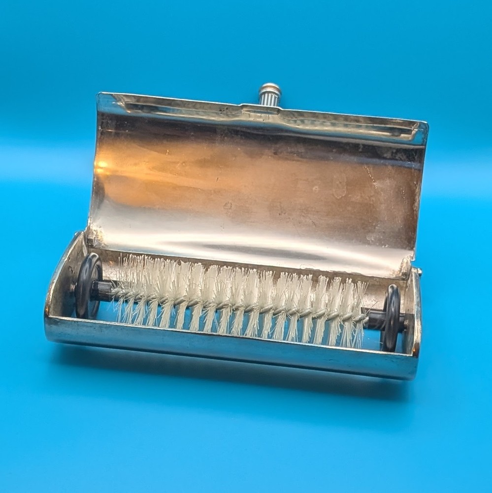 Silver Plated Brush Table Crumber Sweeper Catcher