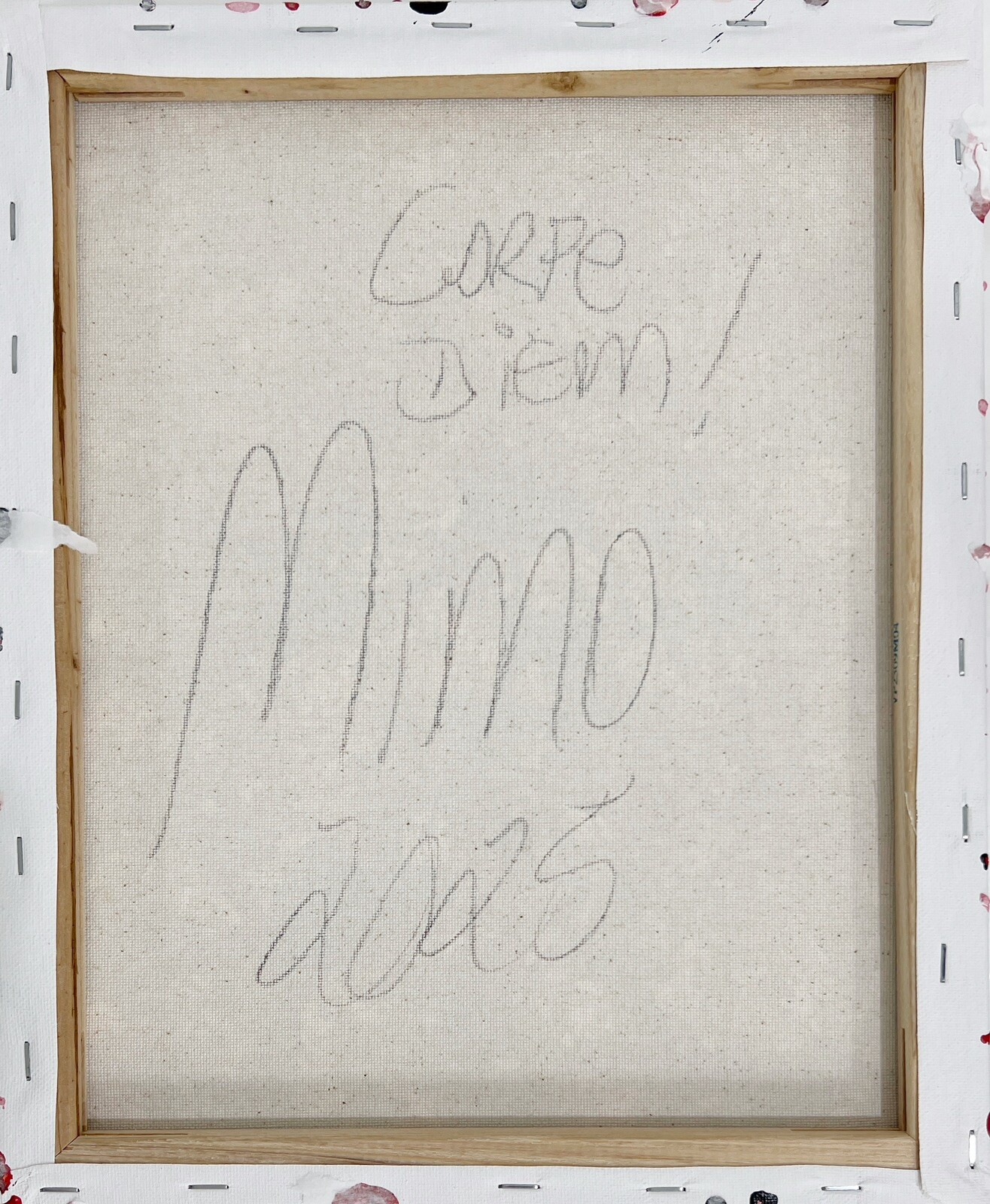 Original Artwork Acrylic on Canvas Painting Mid Century Red Pink Black Art