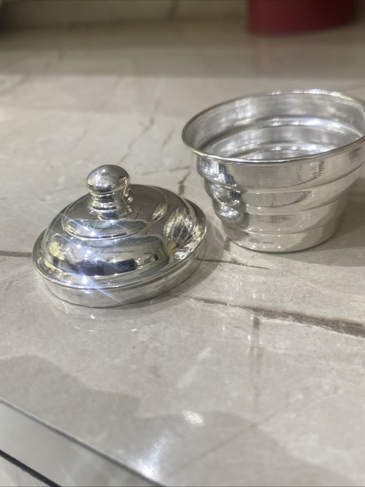 Sterling Silver Melon Shape Pill Box 24 Gram Bis Hallmarked