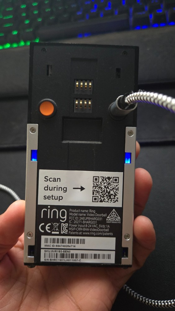 Ring Video Doorbell Smart Security Camera With Mount Kit