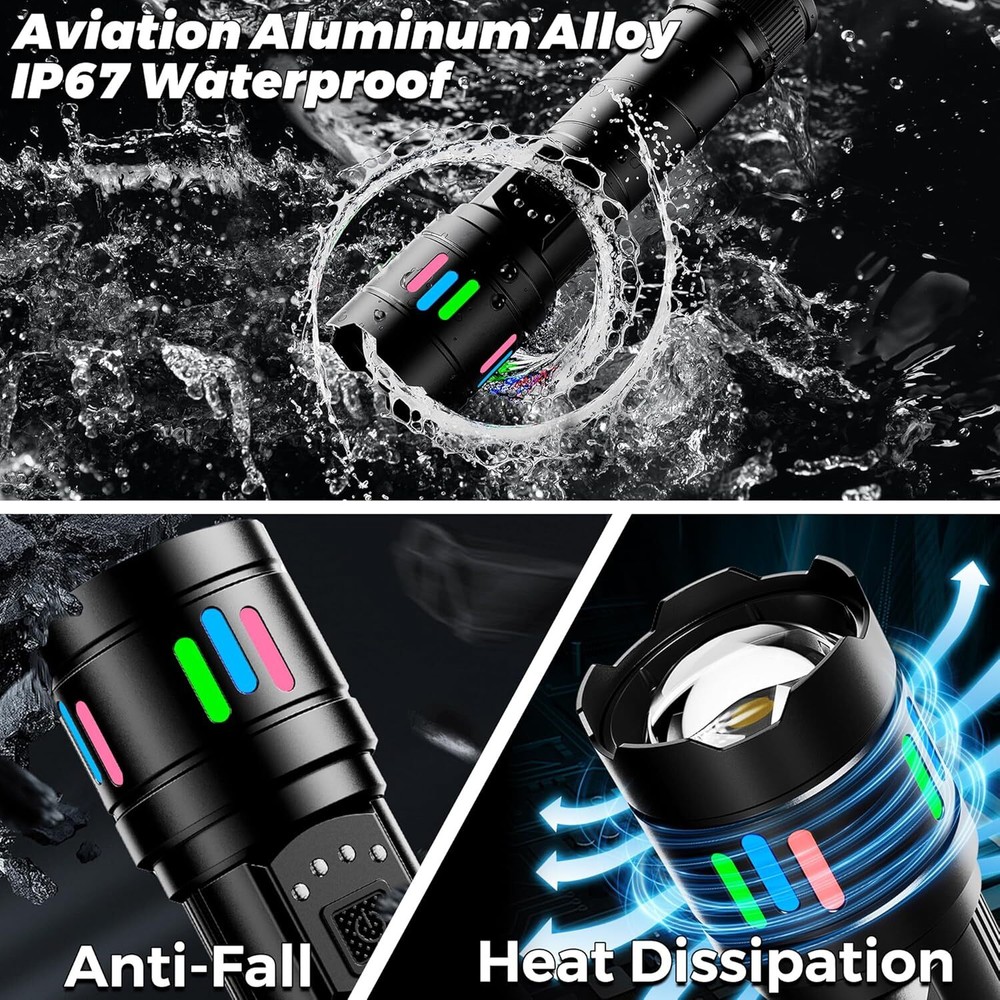 35000000 Lumen Super Bright LED Tactical Flashlight Rechargeable Work Light Lot