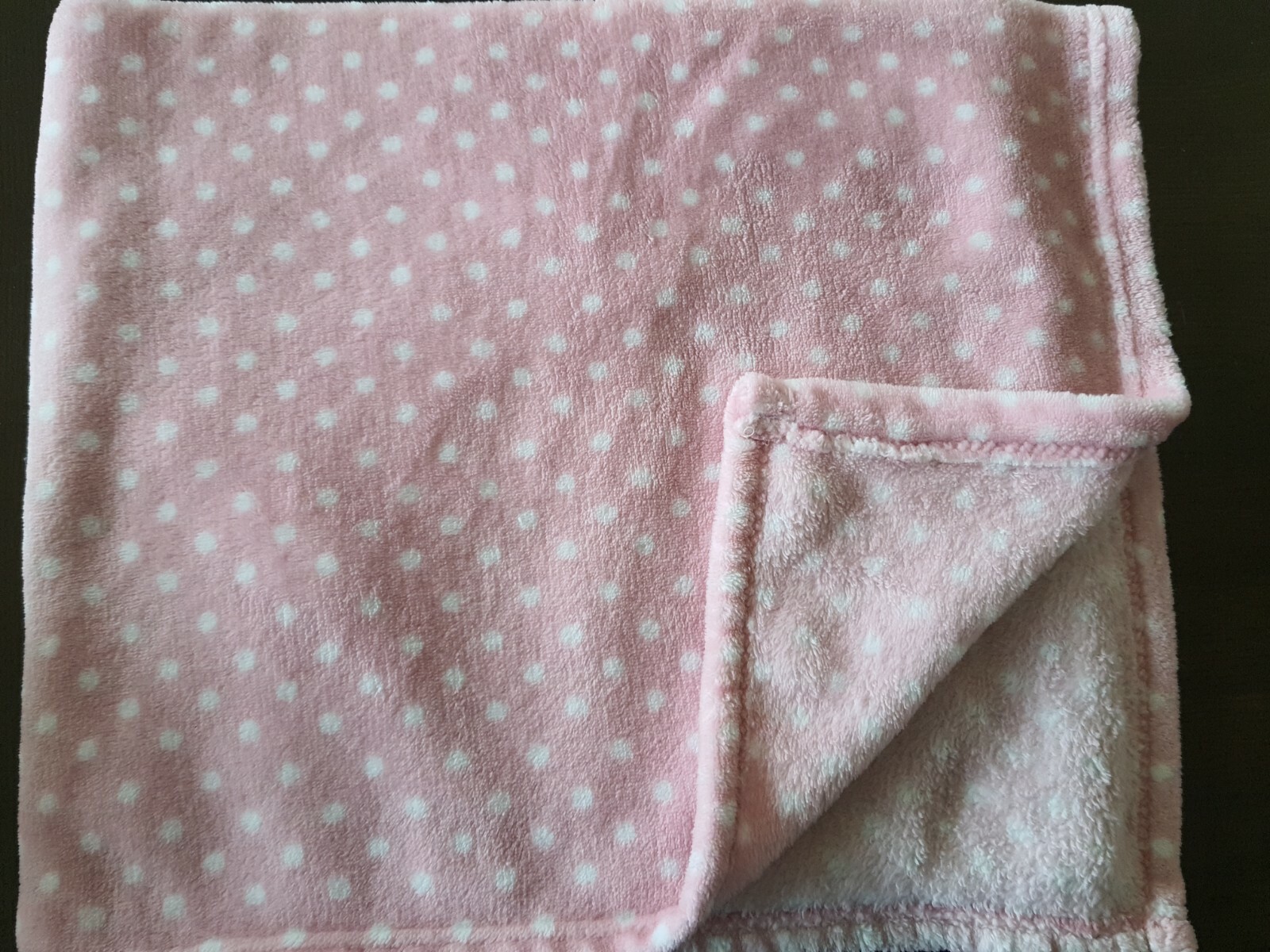 Pink polka dot Security Blanket Lovey RN 118620 manhattan kids baby luxe 30"×36"