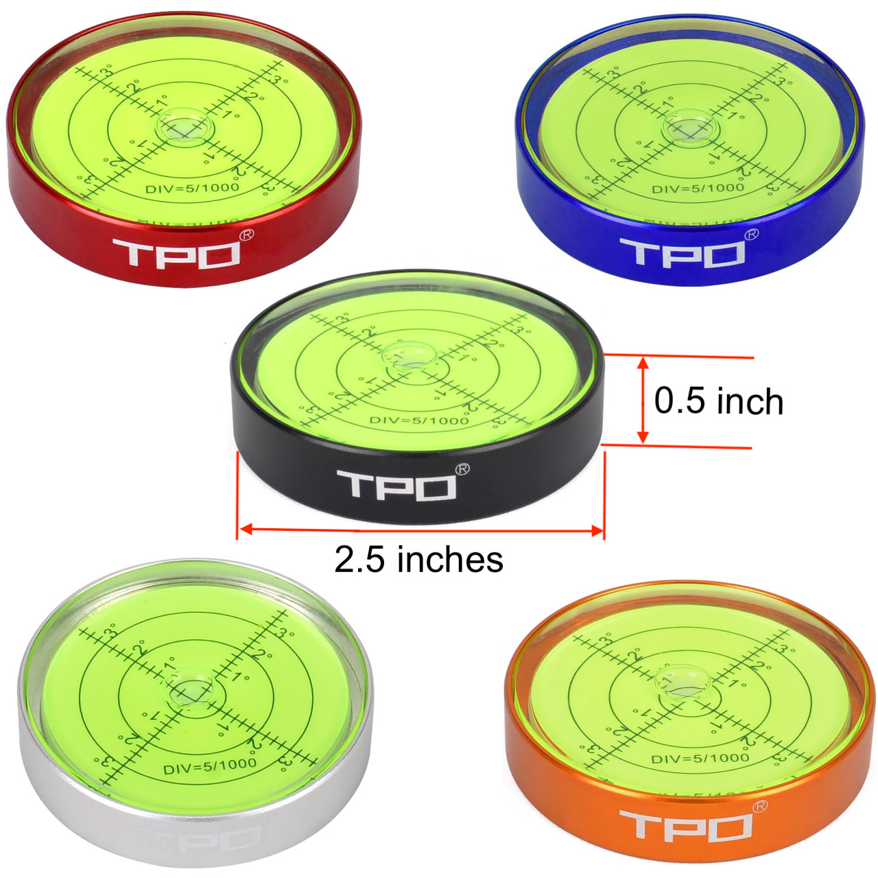 Horizontal Bubble Level 2.5 Inches Precision Bulls-eye Circular Bubble Level