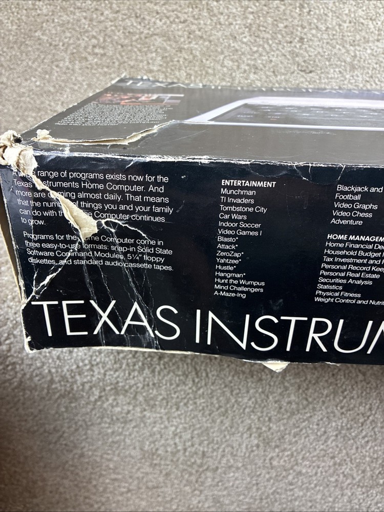Texas Instruments TI-99/4A Home Computer POWERS UP,RED LIGHT ON!