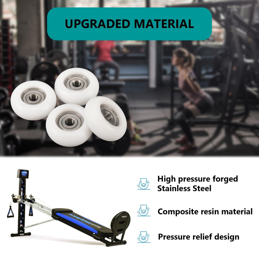 4 Wheels/Rollers for Total Gym Replacement 2000 3000 some XL Models
