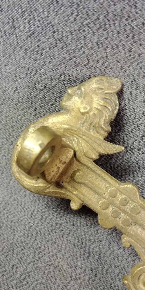 Bronze Drop Bail Drawer Pull Handle Cherub Head Wing Figure Victorian Hardware