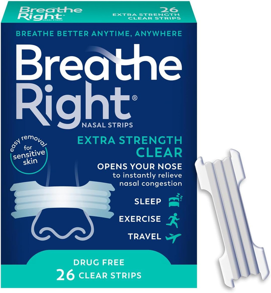 Breathe Right Nasal Strips | Extra Strength | Clear Nasal Strips | for Sensitive