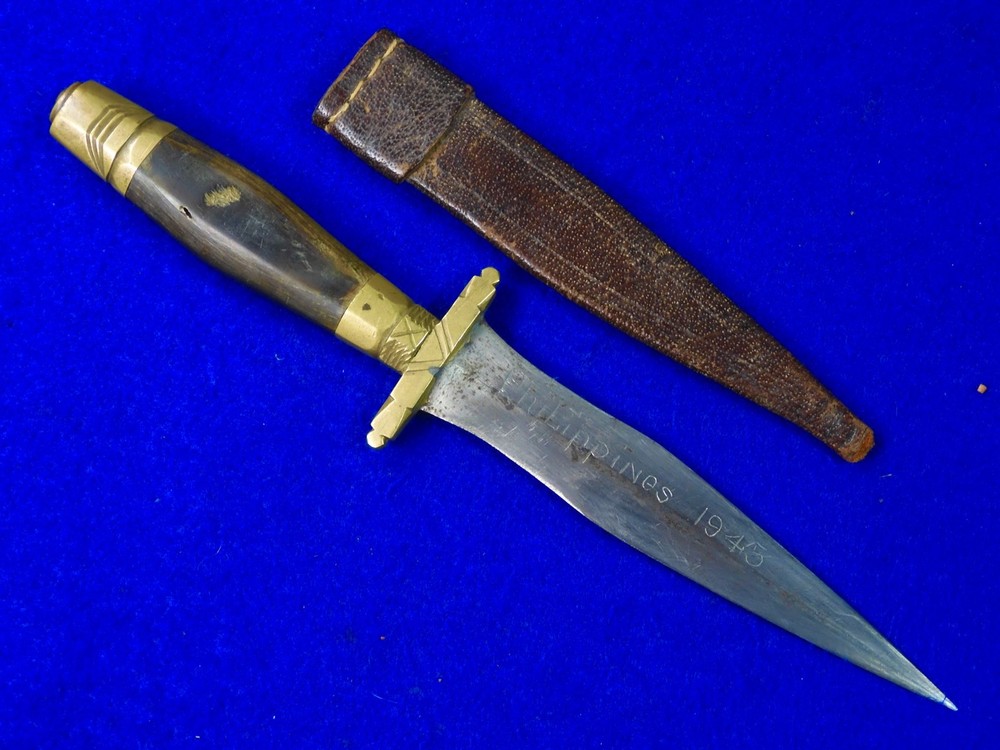 US WW2 Philippines Bring Back Boot Fighting Knife w/ Sheath
