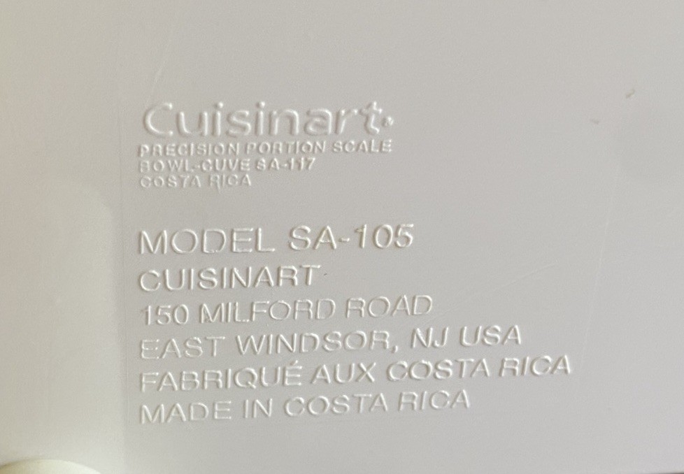 Cuisinart Precision Portion Kitchen Scale Model SA-105 Beige