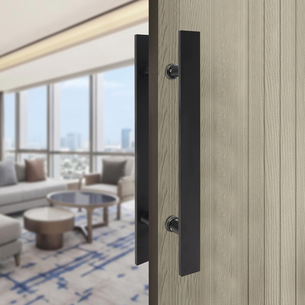 H Shape Stainless Door Handle Pull Push Sliding Double Sided Barn Door Handle