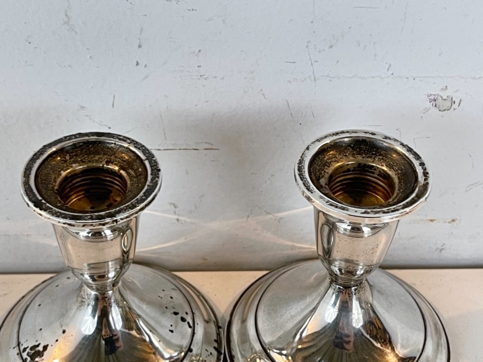 Vintage Towle Sterling Pair of Weighted Candle Holders #512