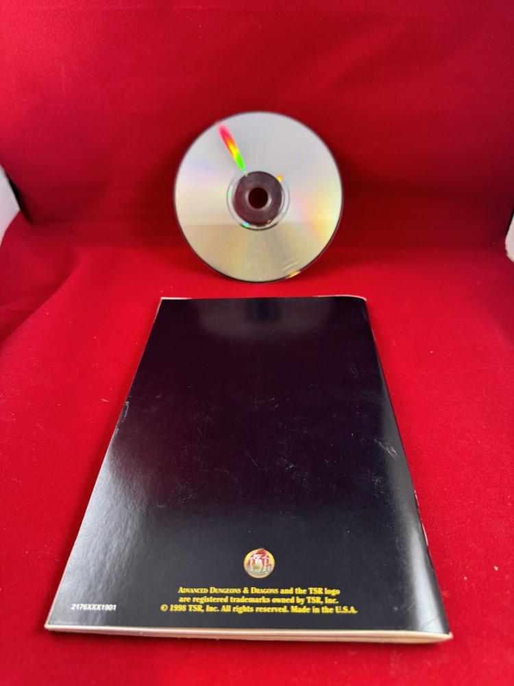 Advanced Dungeons & Dragons CD-Rom Core Rules 2.0 manual and paperwork.