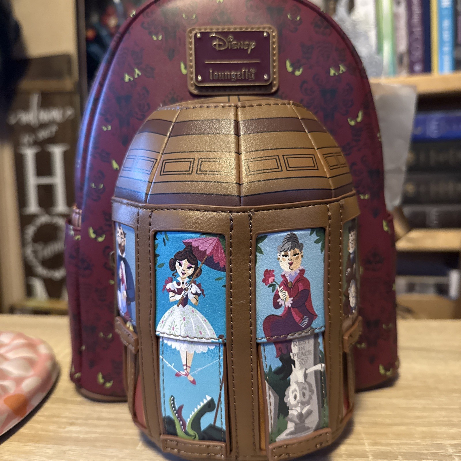 Loungefly Haunted Mansion Stretching Room Portraits Mini Backpack