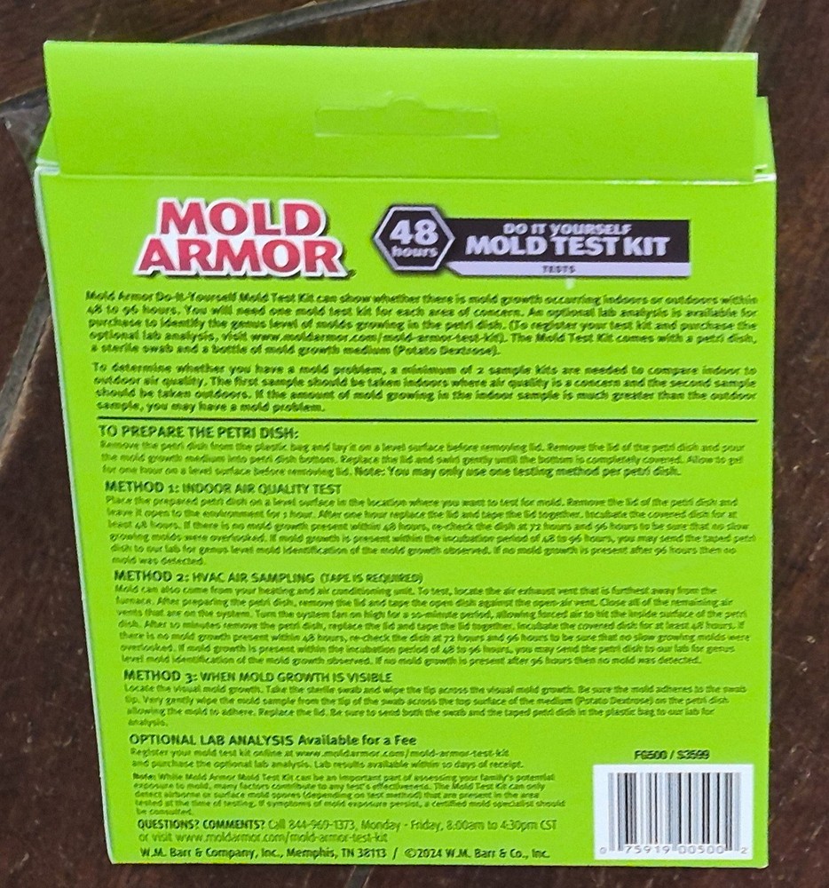 Mold Armor 48 Hours Do-It-Yourself MOLD Test Kit #FG500