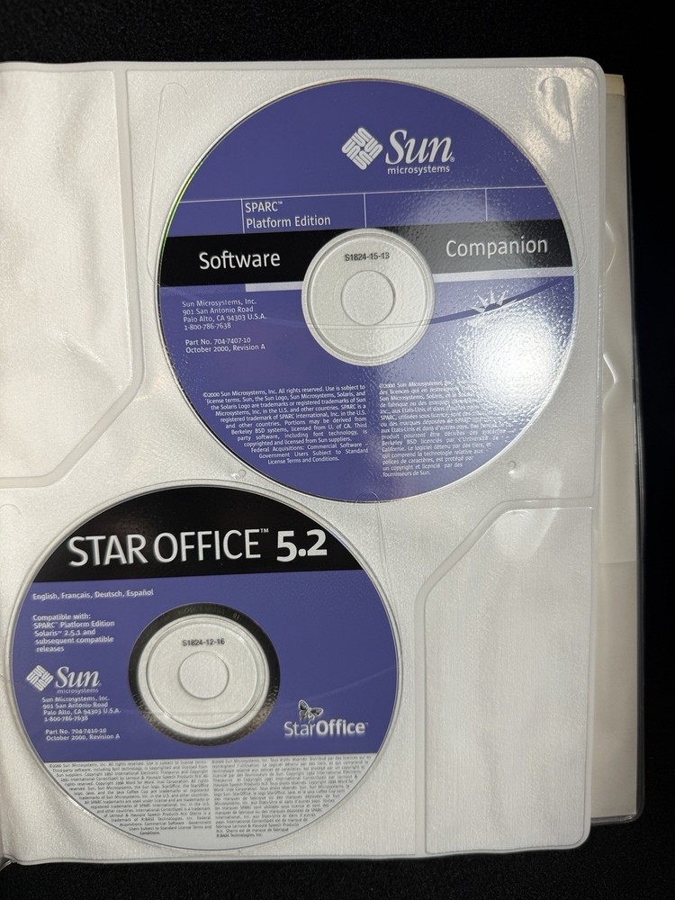 SUN Microsystem Solaris 8 SPARC Platform Edition Manuals Software Bonus CD’s
