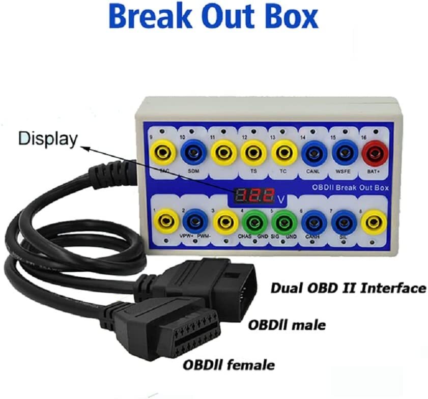 OBDII Protocol Detector and BreakOut Box Tester for OBD Line Break Out Box