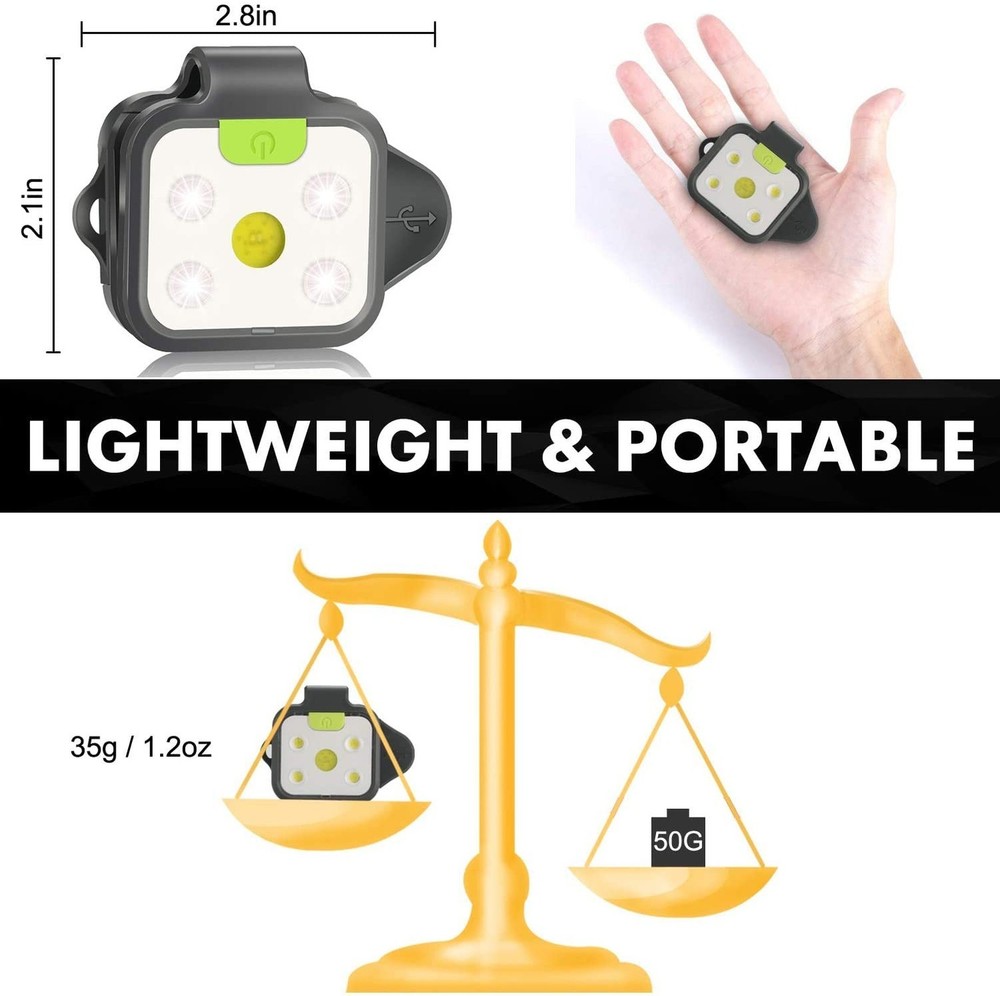 Running Light, 2Pack Reflective Safety-Light for Runners, Rechargeable LED Li...
