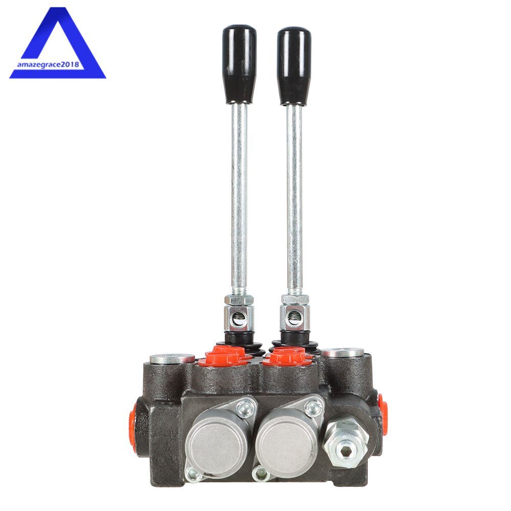 2 Spool Hydraulic Monoblock Double Acting Control Valve 11GPM SAE Ports 3625 PSI