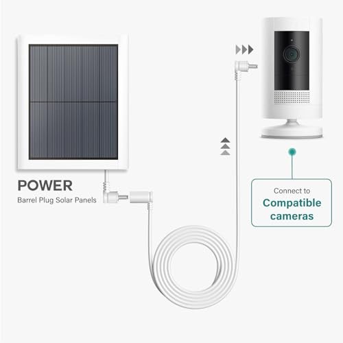 10 ft. Barrel Plug Extension Cable - Compatible with Ring Solar Panel and