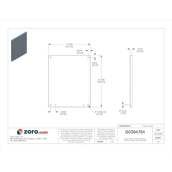 Wiegmann Np2420 Interior Panel, 12 Gangs, Steel, Back Panel Box Type