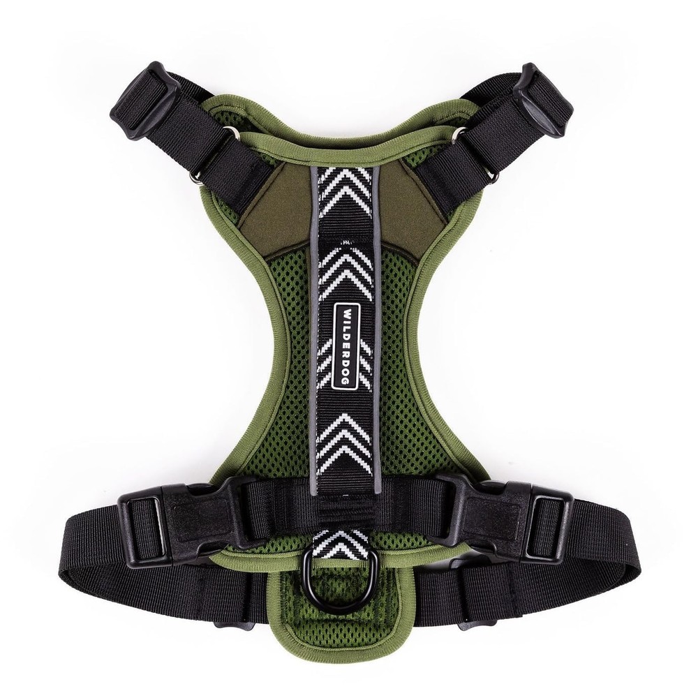 Lightweight Dog Harness with Reflective Straps - Medium - Olive
